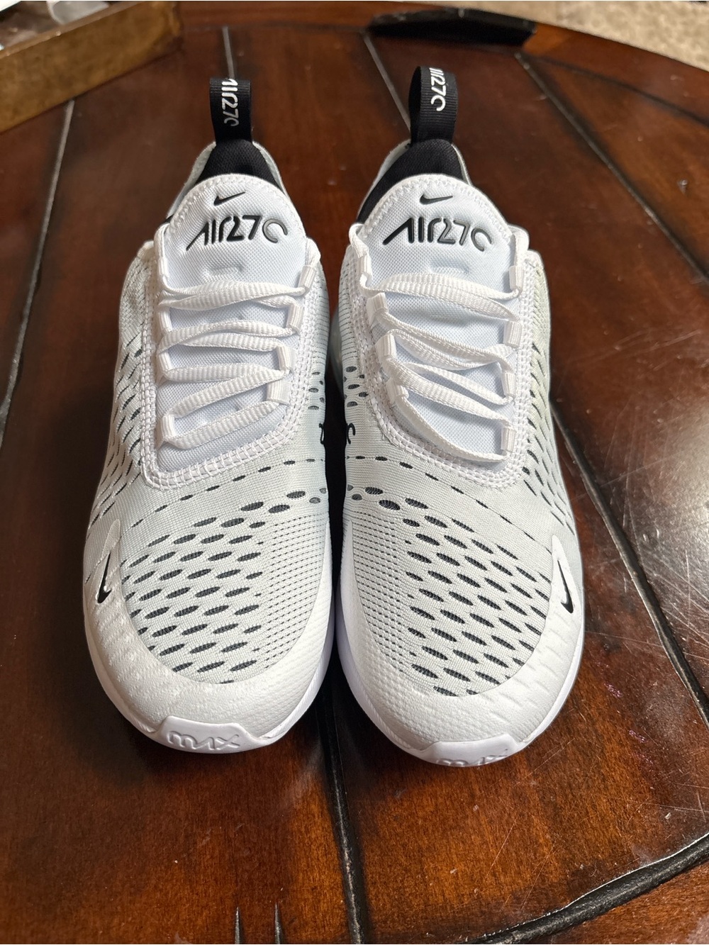 Nike White and Black Women's Air270 Athletic Sneakers